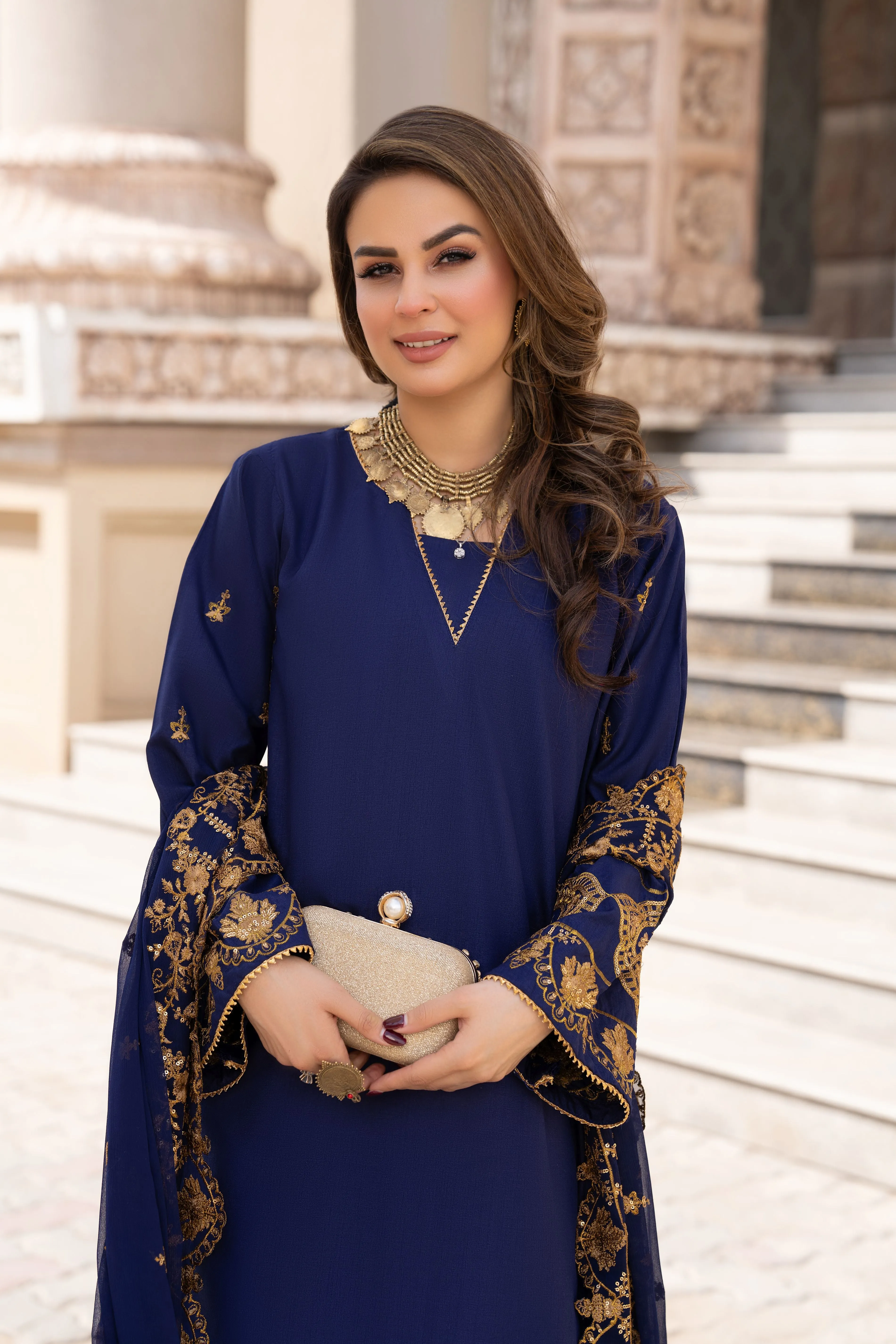 3PC READY TO WEAR RAW SILK DRESS BY GUL WARUN GRS19