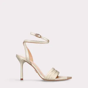 ANNY 02 METAL BUTTER GOLD LEATHER SANDALS