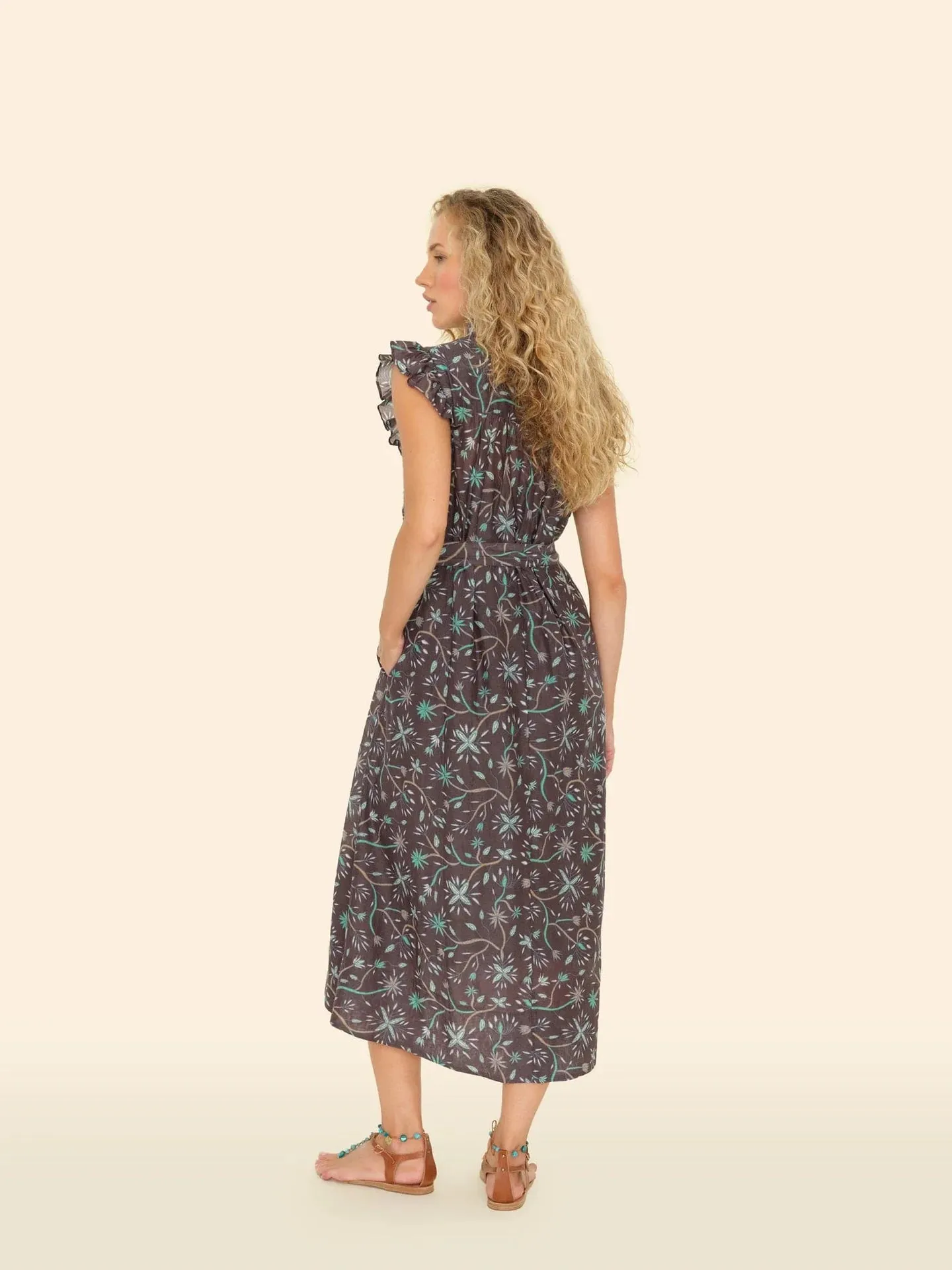 April Dress in Graphite Mint