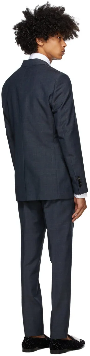 Burberry Blue Check Slim Suit