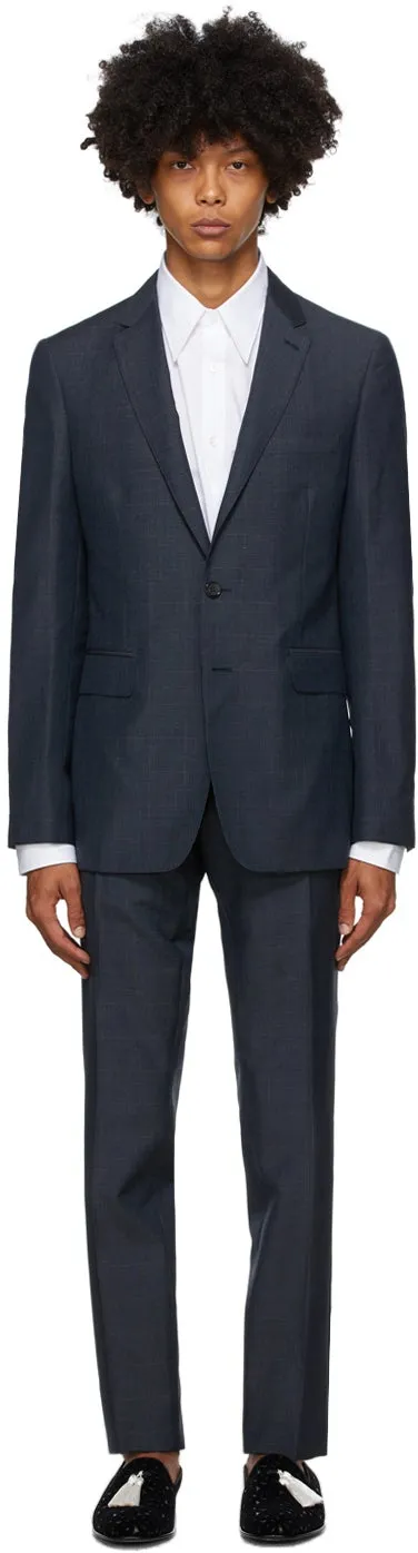 Burberry Blue Check Slim Suit