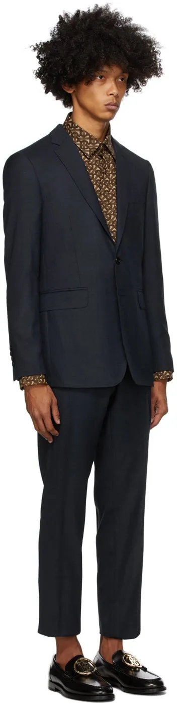 Burberry Blue Travel Slim Suit