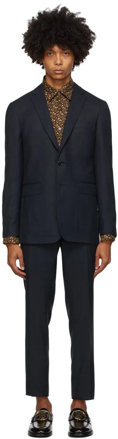 Burberry Blue Travel Slim Suit