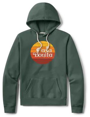 Casa Bonita Hunter Green Sunset Circle Hoodie