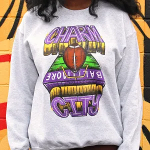 Charm City End Zone (Ash) / Crew Sweatshirt