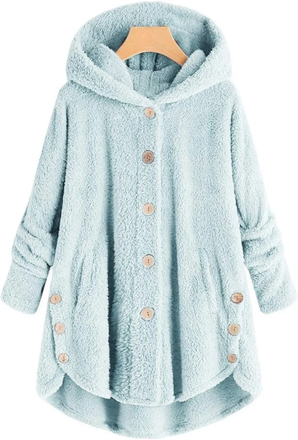 ChicCrate Womens Fleece Jackets Winter Coats 2025 Sherpa Lined Hoodies Oversized Button Down Hooded Cardigans Warm Clothes