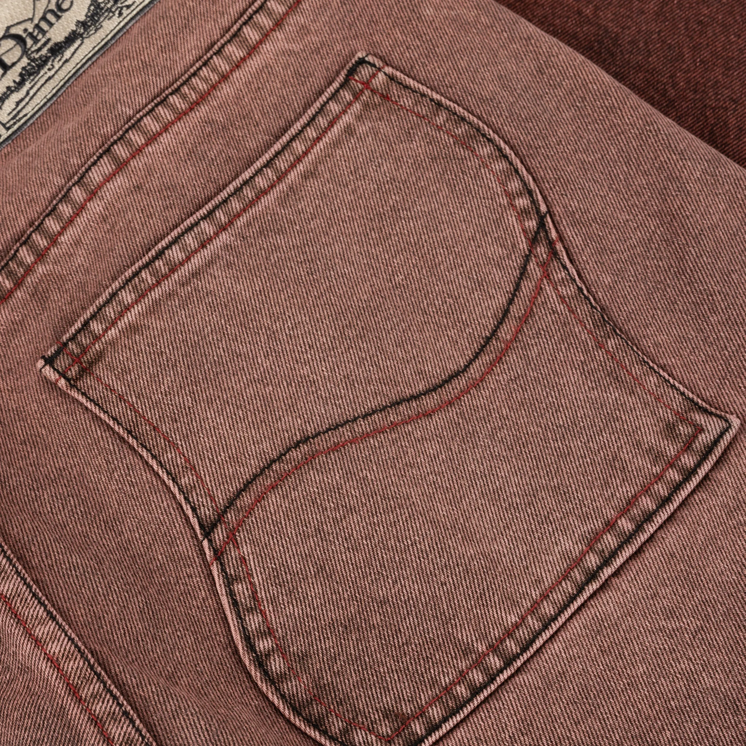 Classic Relaxed Denim Pants - Dipped Sandblasted Burgundy