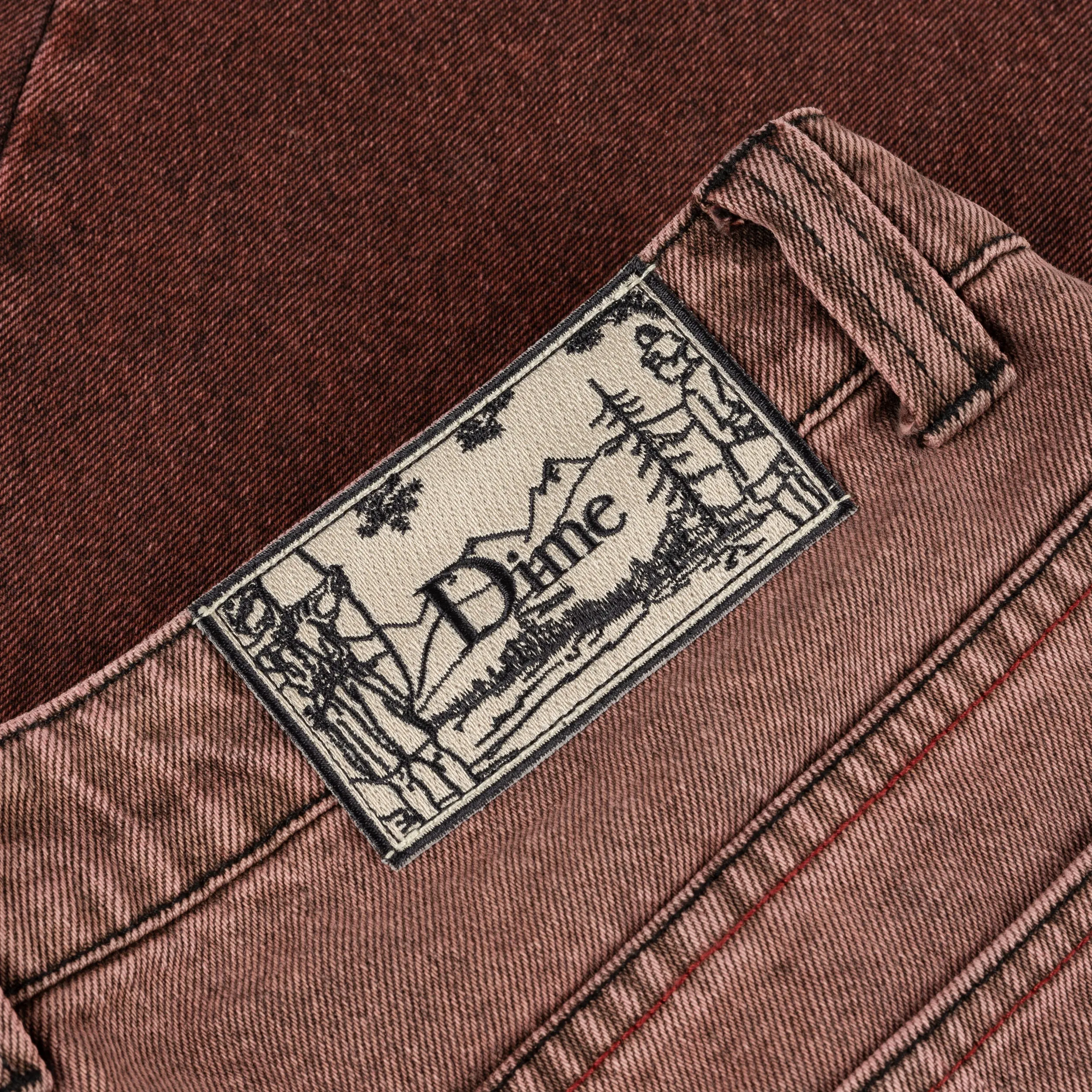 Classic Relaxed Denim Pants - Dipped Sandblasted Burgundy