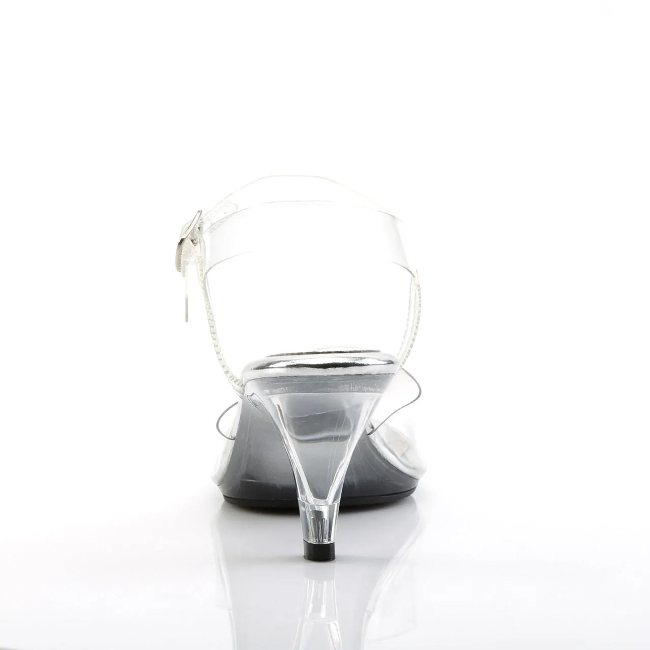 Clear 3" Heel Ankle Strap Sandal