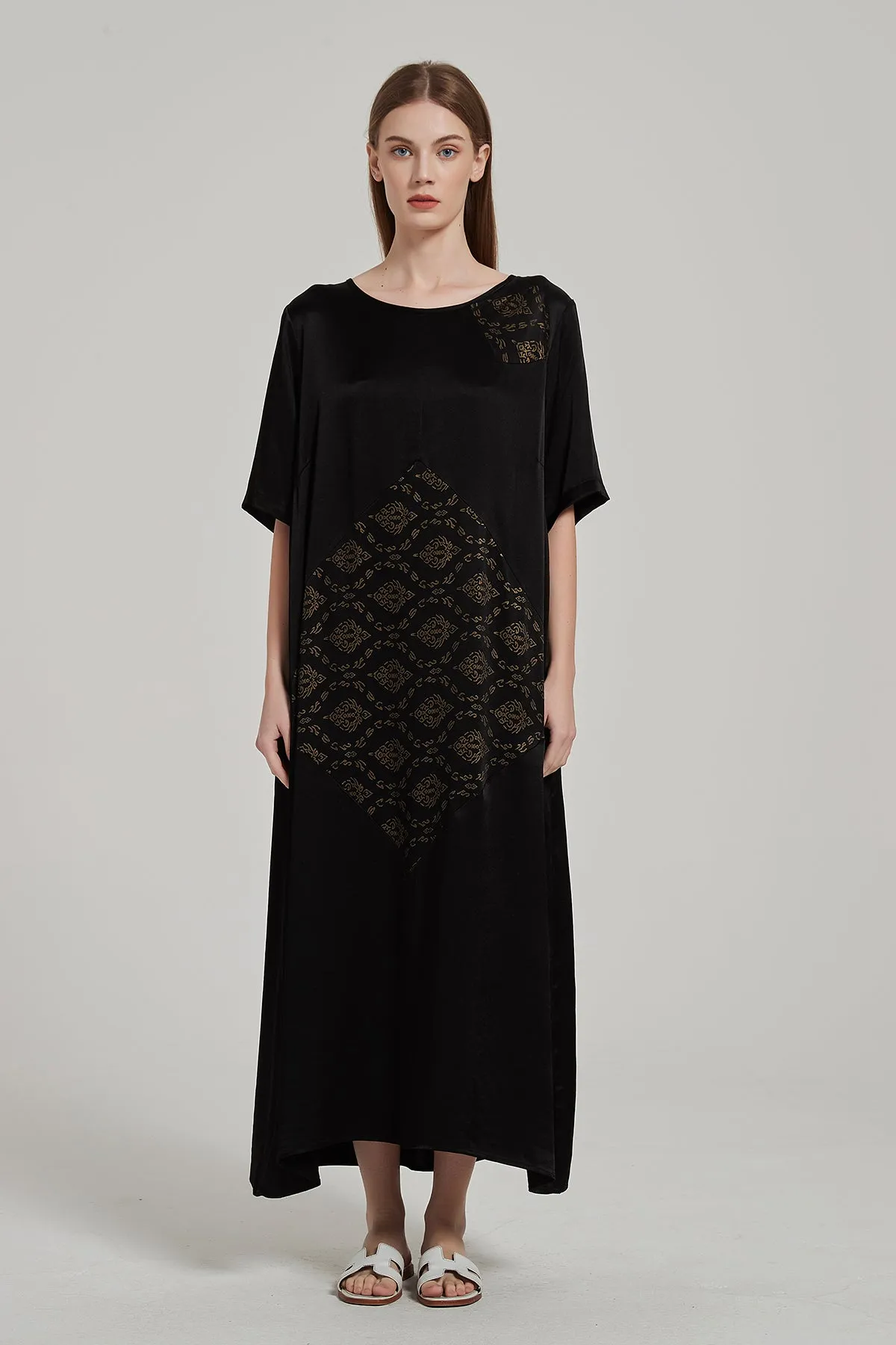 Cozy Elegant Retro Print Maxi Dress
