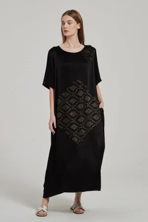 Cozy Elegant Retro Print Maxi Dress