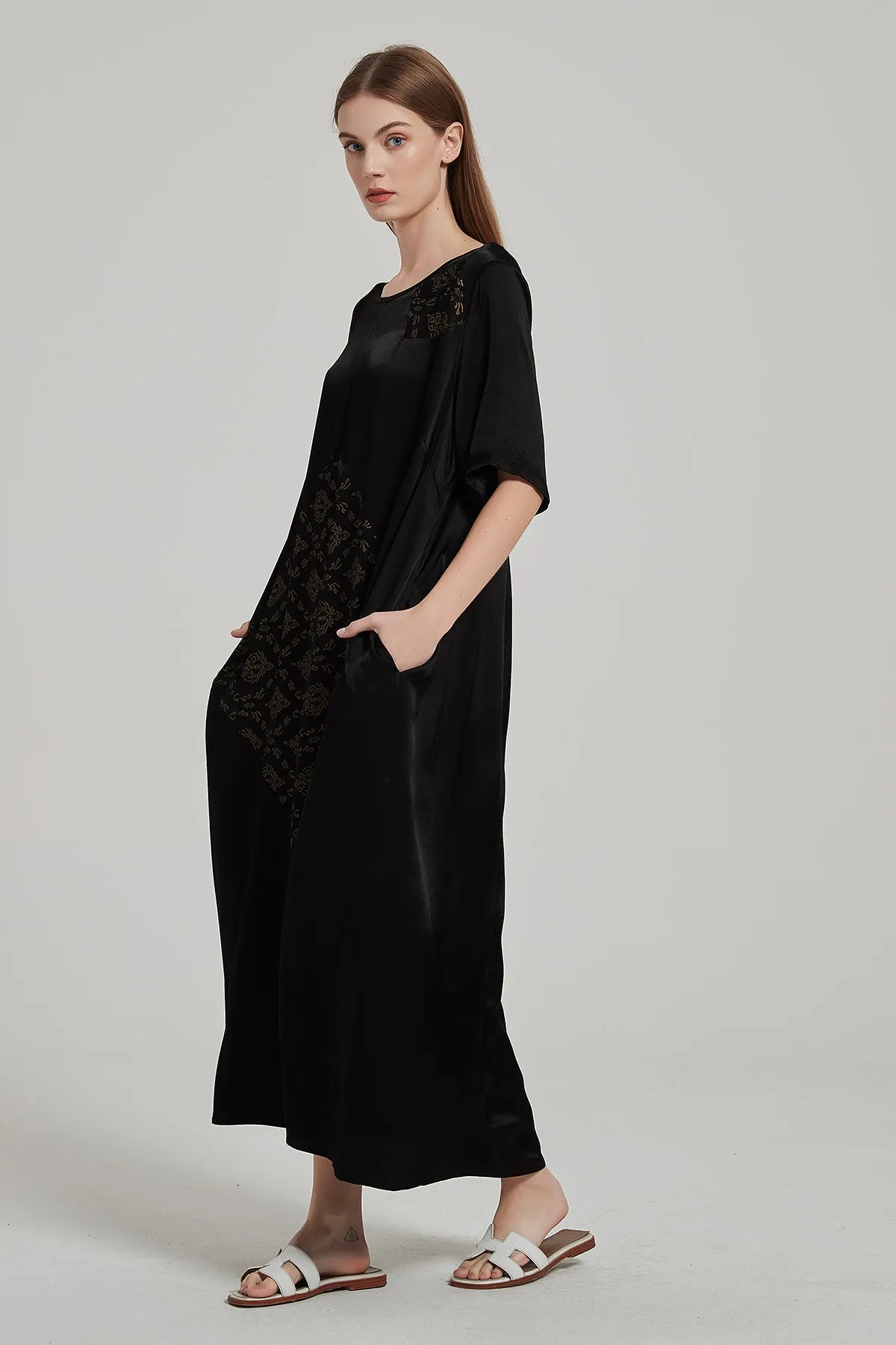 Cozy Elegant Retro Print Maxi Dress