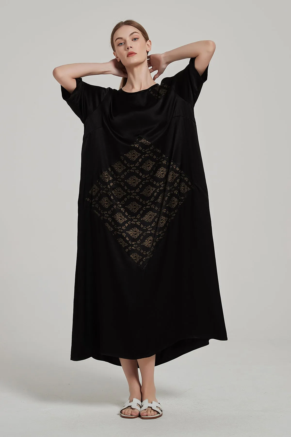 Cozy Elegant Retro Print Maxi Dress