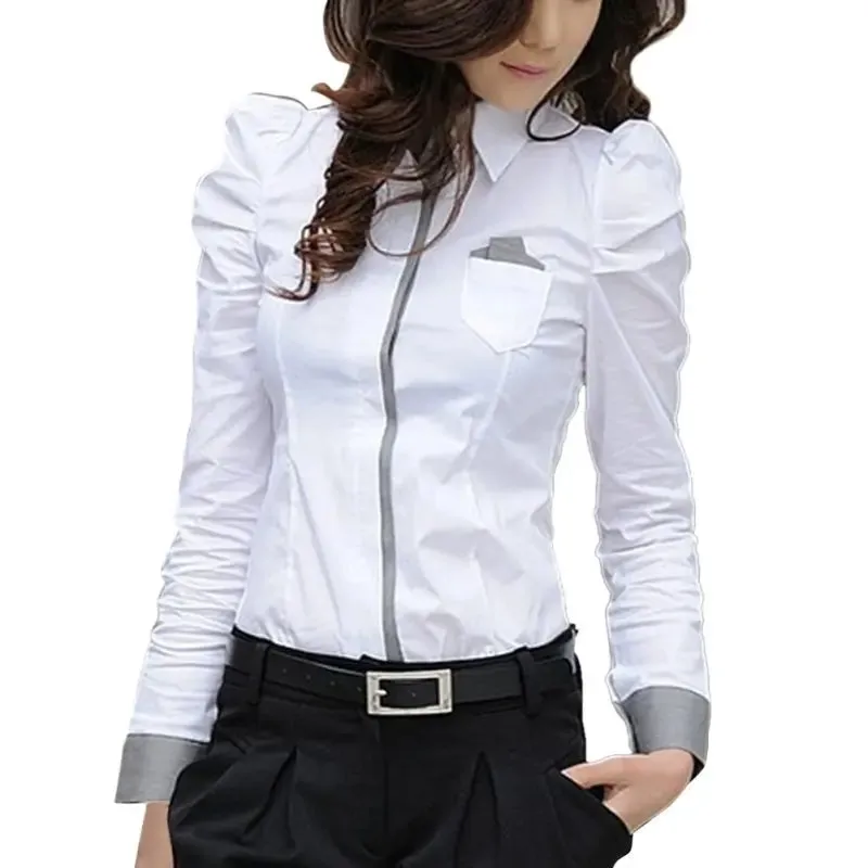 Crisp White Button-Up Blouse