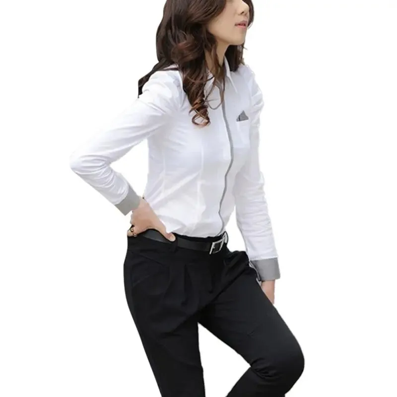 Crisp White Button-Up Blouse
