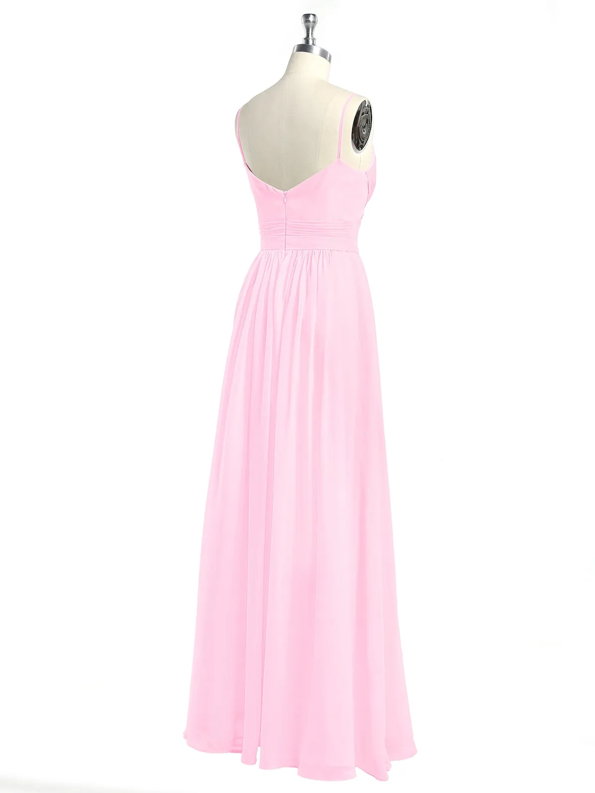 Cross Pleated Bodice Spaghetti Strap Dresses Candy Pink Plus Size
