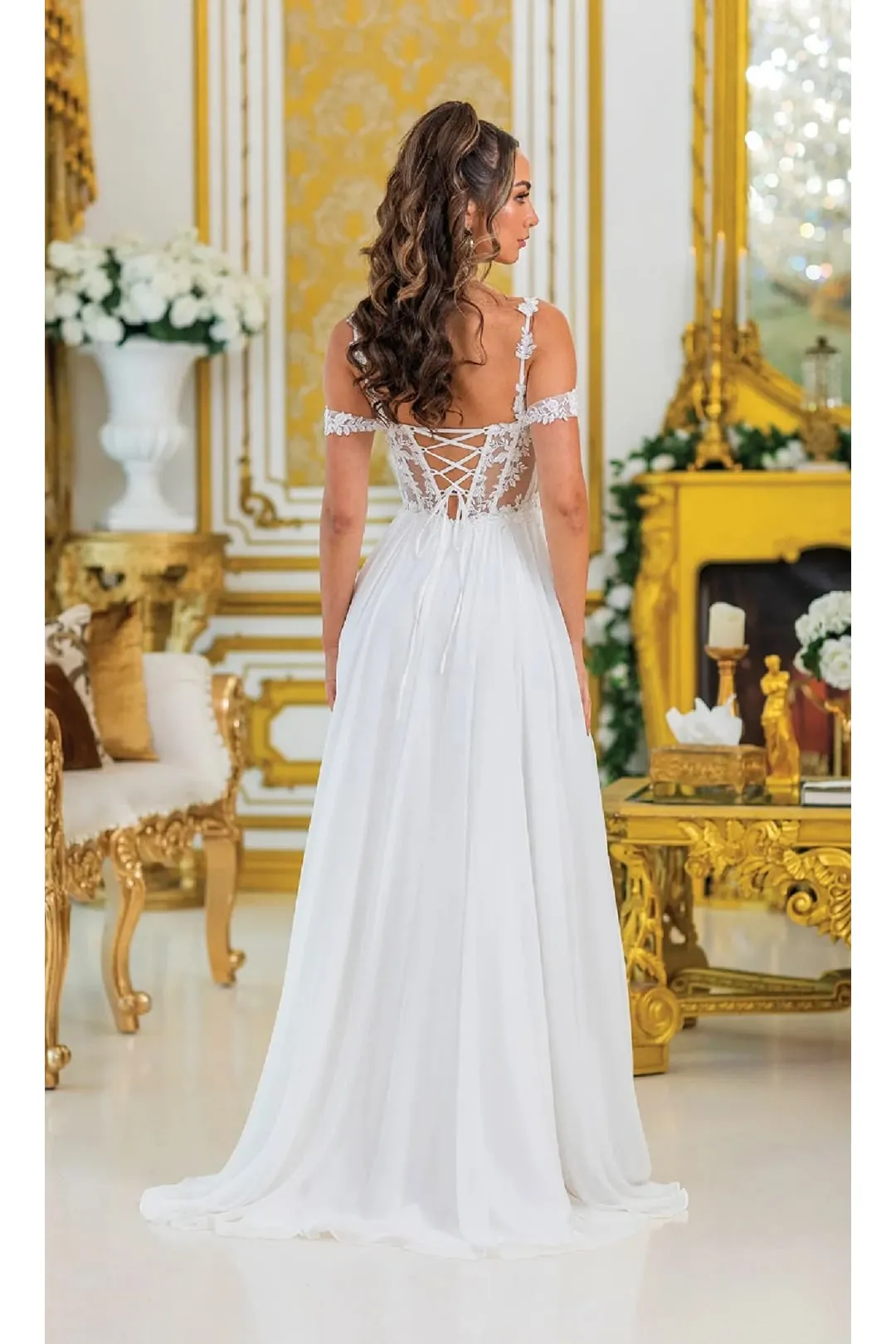 Dancing Queen Dresses DQ-4506 Sheer-Bodice Long Prom Dress