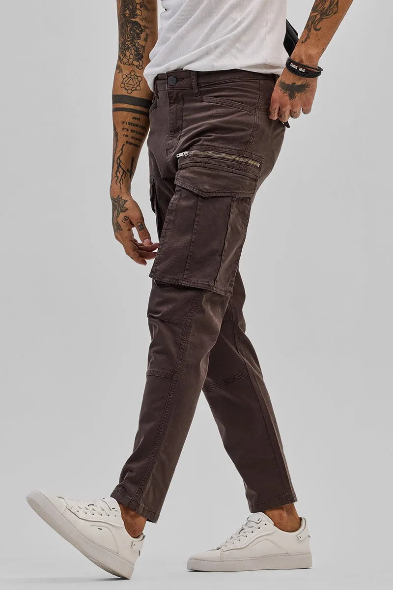 Dark Brown Relaxed Fit Cargo Pants
