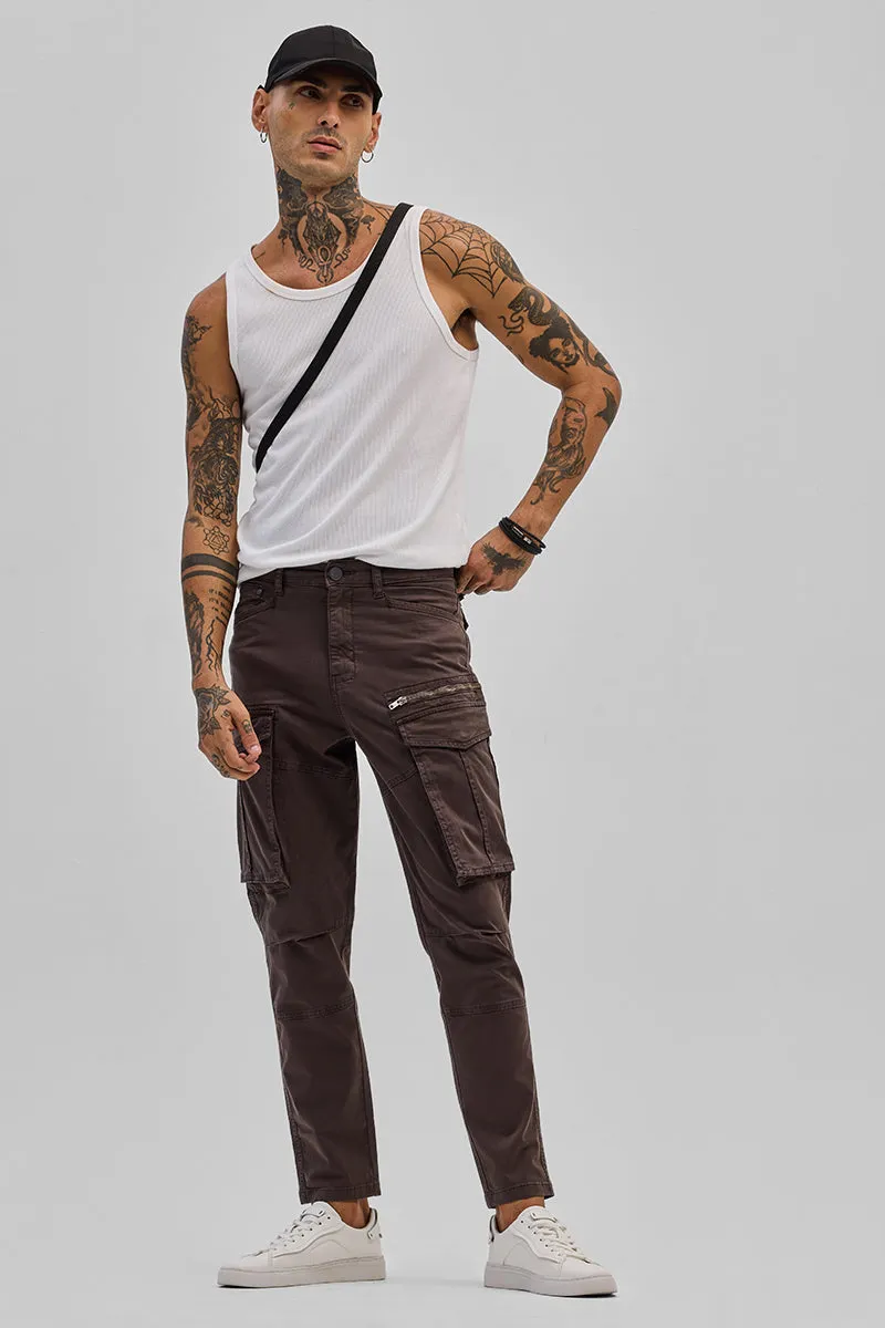 Dark Brown Relaxed Fit Cargo Pants