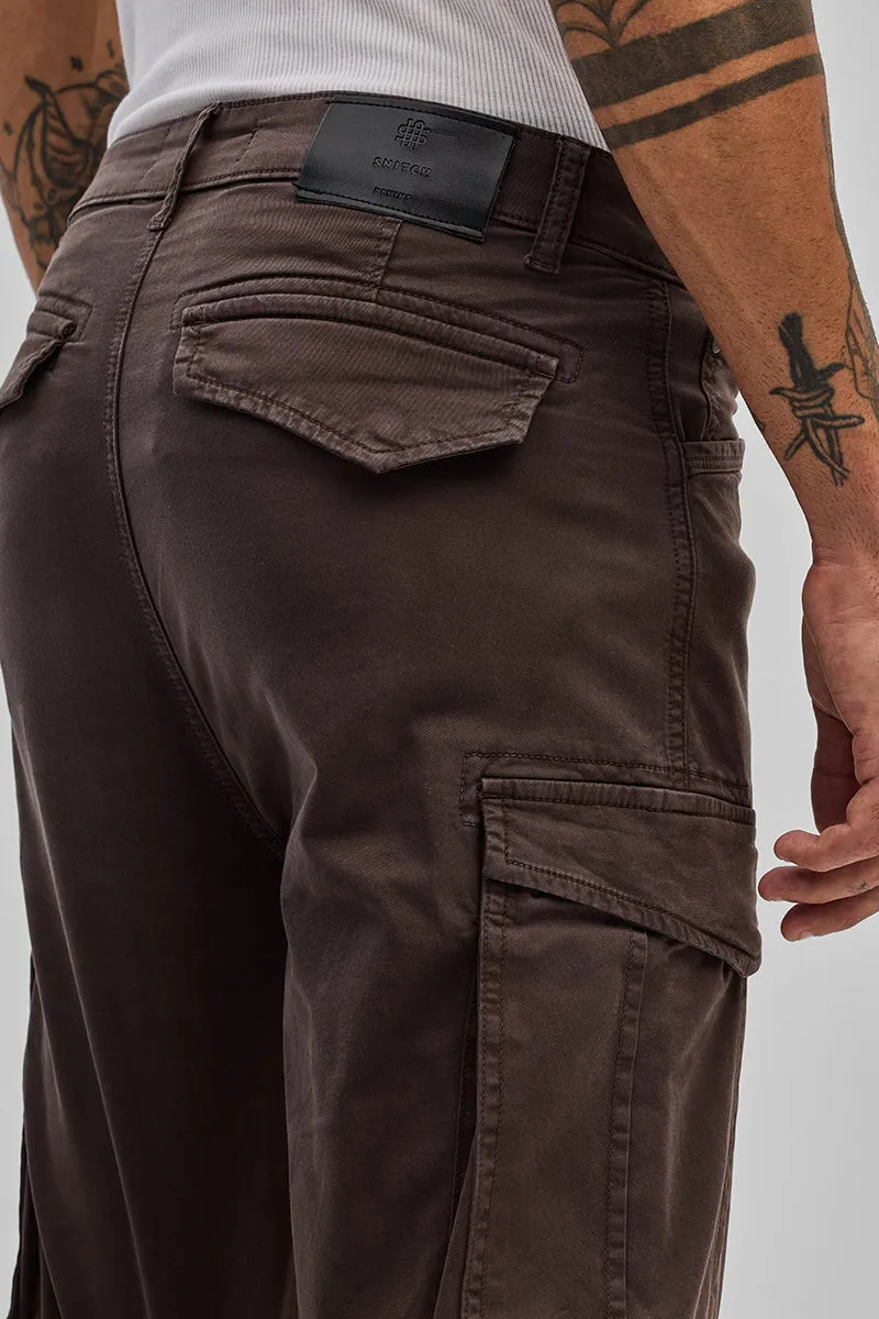 Dark Brown Relaxed Fit Cargo Pants