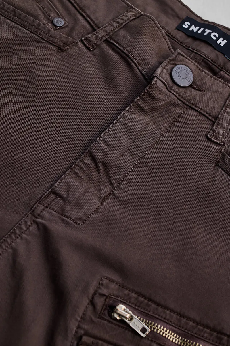 Dark Brown Relaxed Fit Cargo Pants