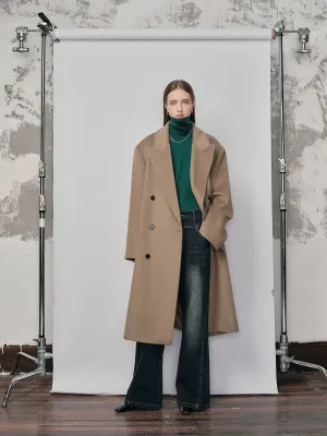 Double-Breasted Herringbone Coat