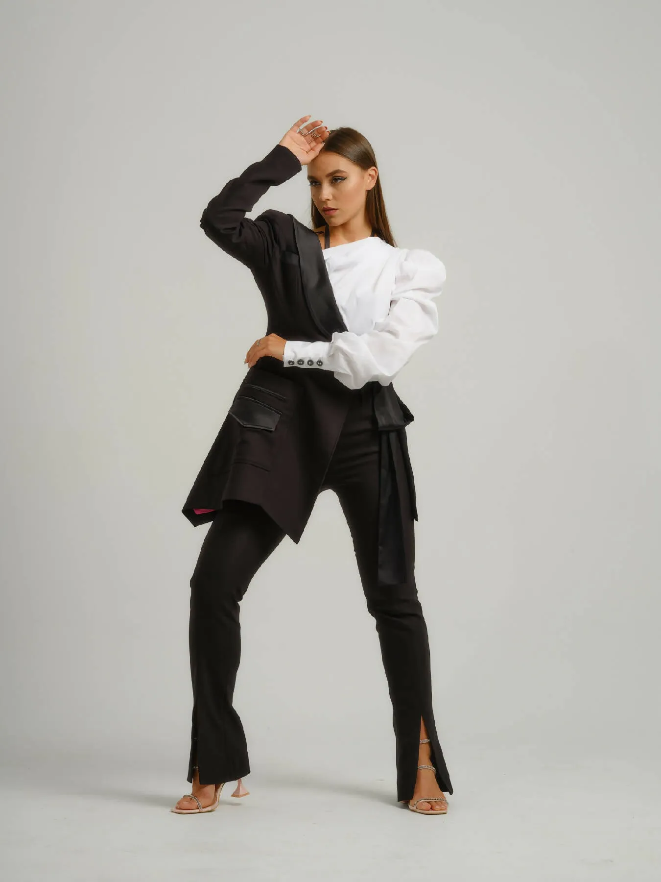 Double Identity Slim Trousers With Slits