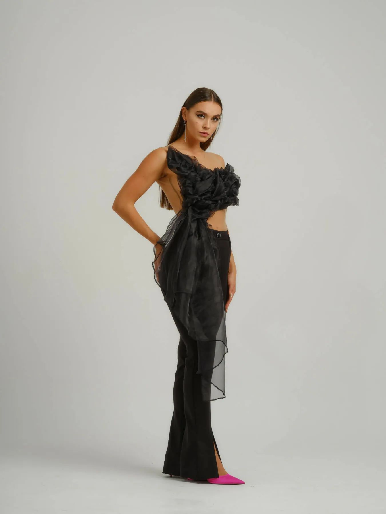 Double Identity Slim Trousers With Slits