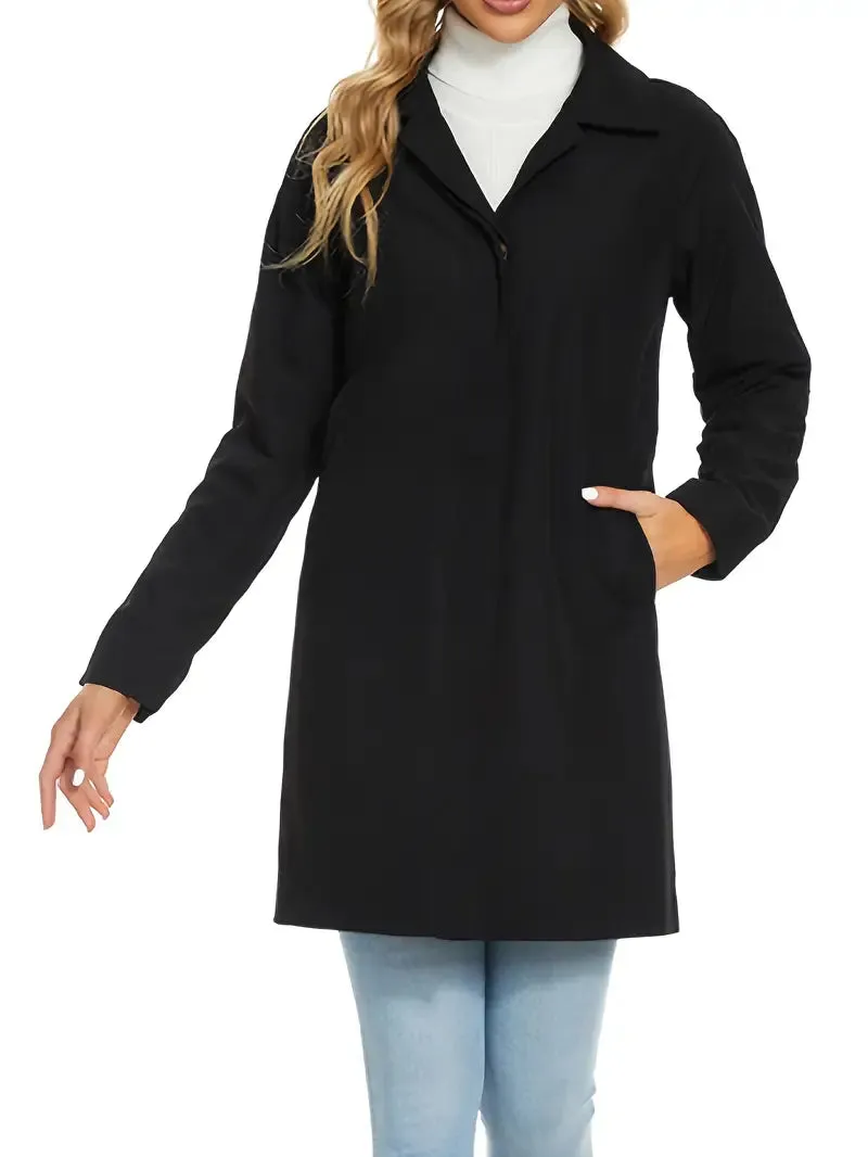 Effen trenchcoat met één rij knopen