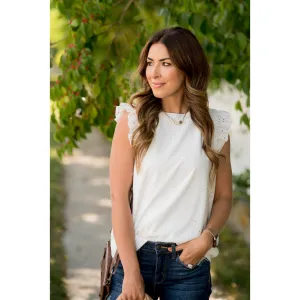 Eyelet Ruffle Tank Blouse