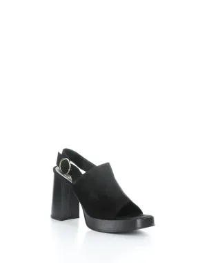 FARIN BLACK Square Toe Sandals