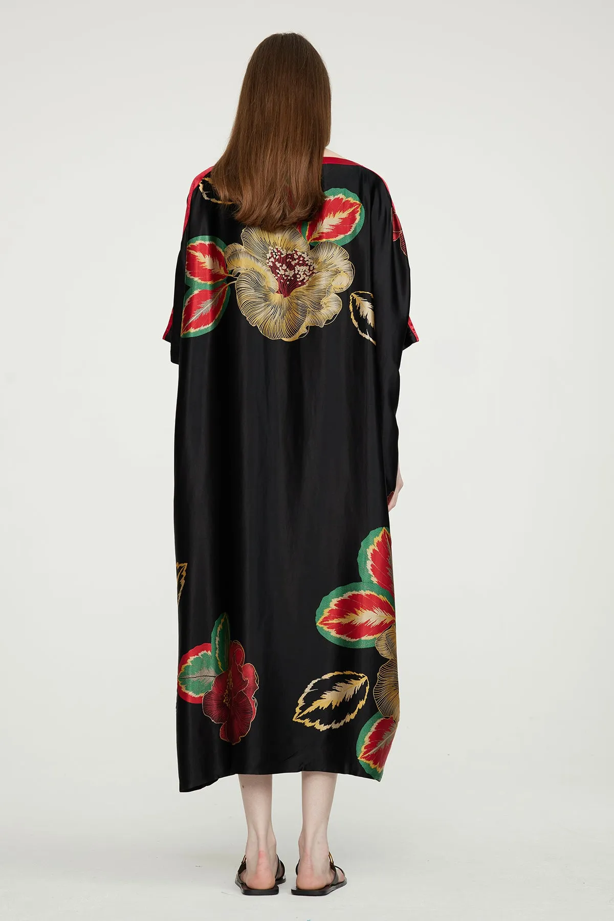 Flower Print Cozy Maxi Dress