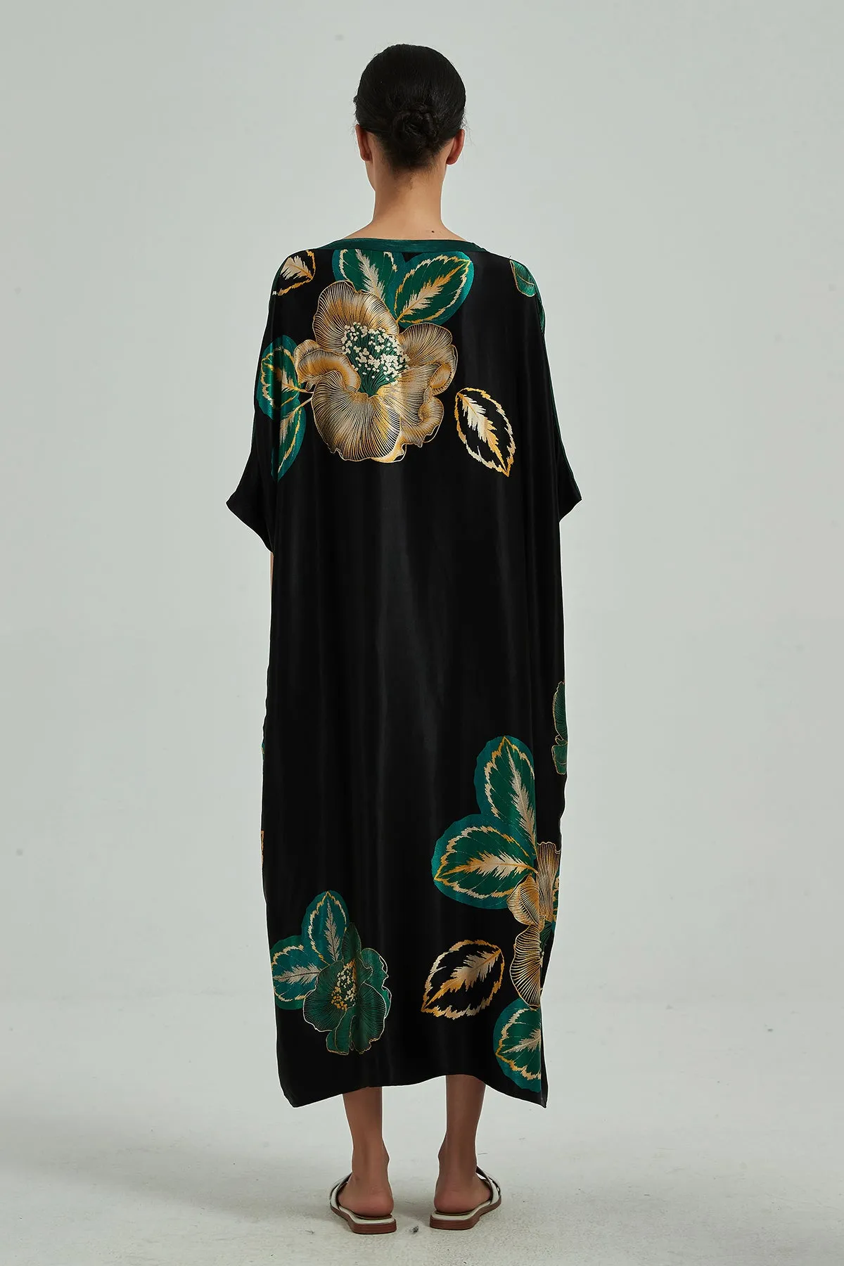 Flower Print Cozy Maxi Dress