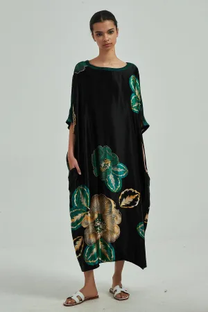 Flower Print Cozy Maxi Dress