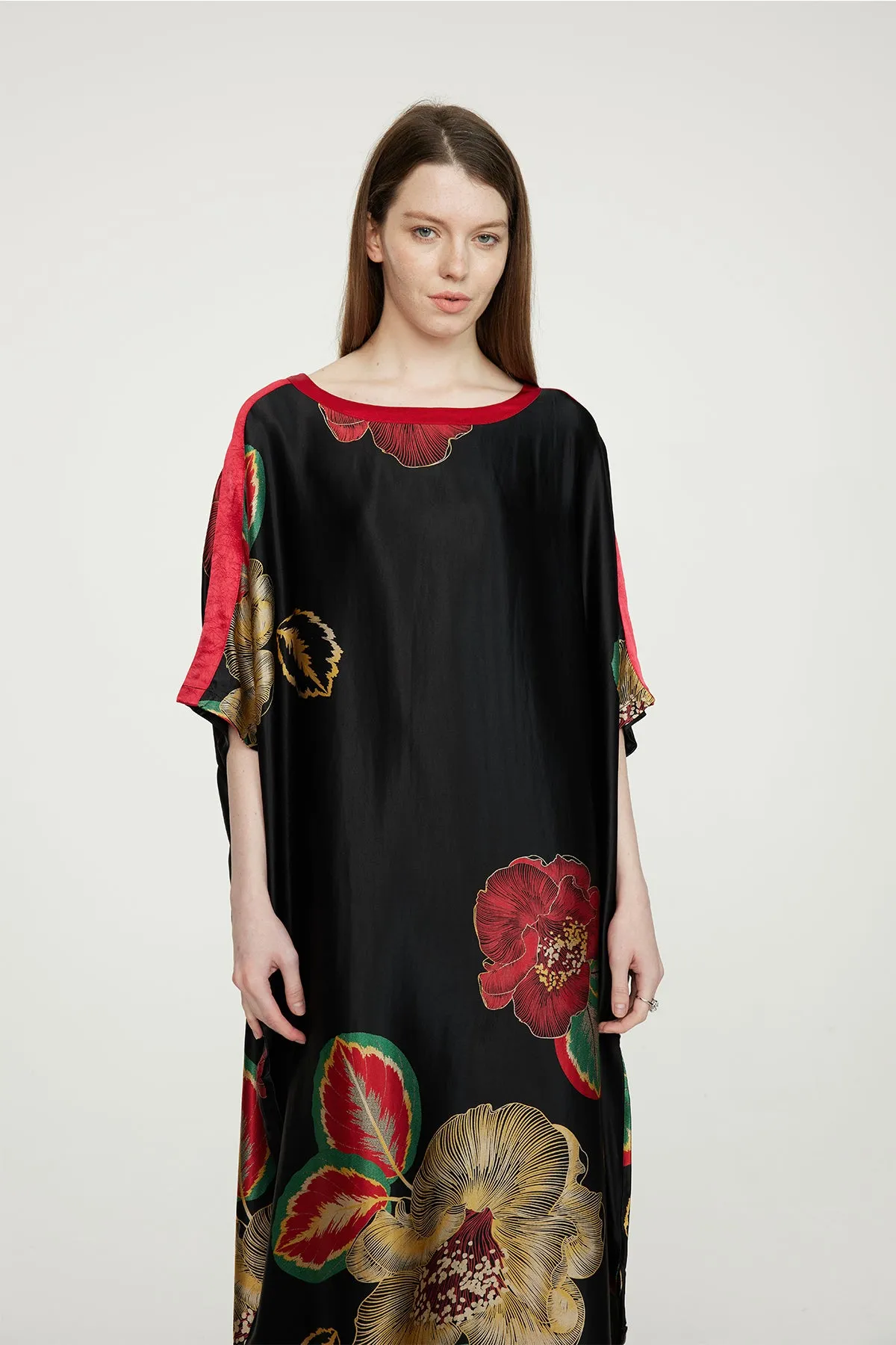 Flower Print Cozy Maxi Dress