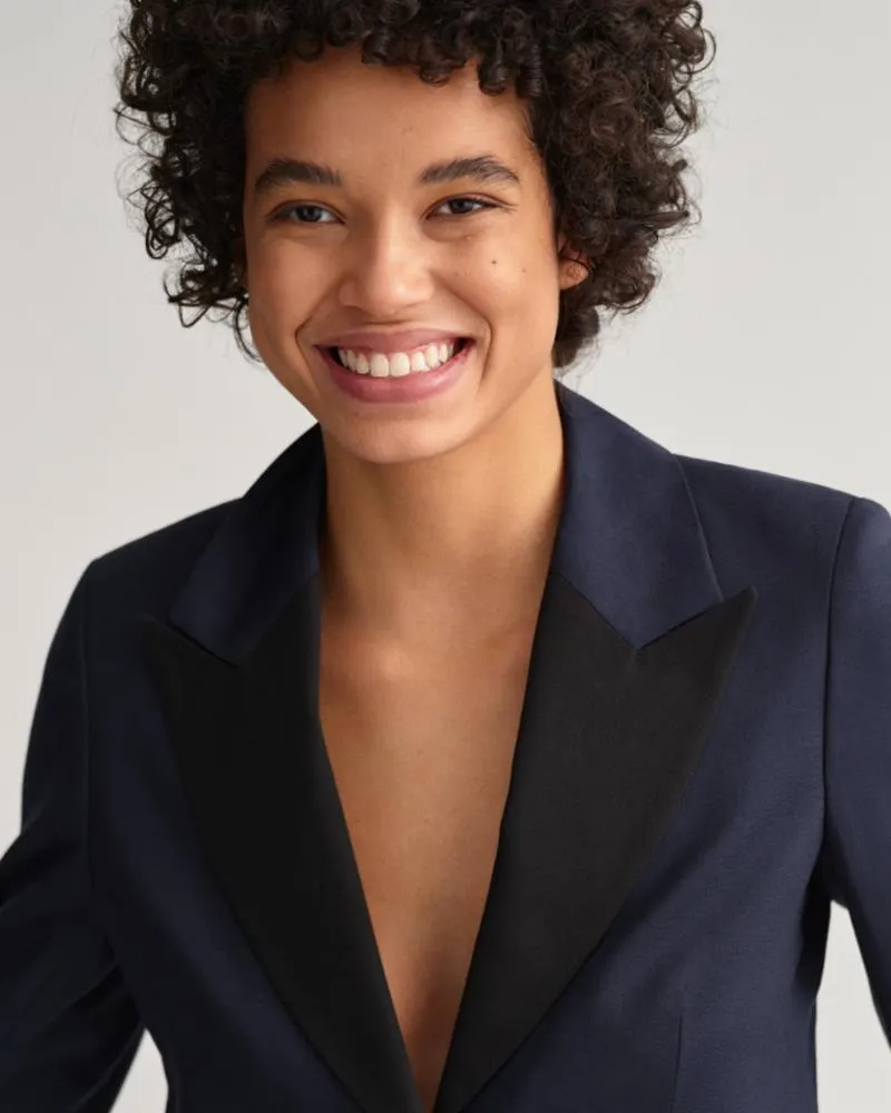 Gant Apparel Womens SLIM TUXEDO BLAZER 433/EVENING BLUE