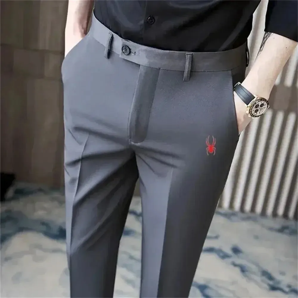 Golf Trousers Men Slim-fit Drape Casual Suit Trousers Men