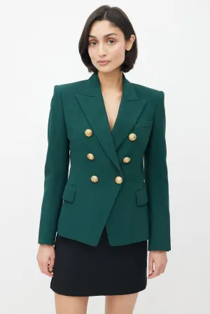 Green & Gold Double Breasted Blazer