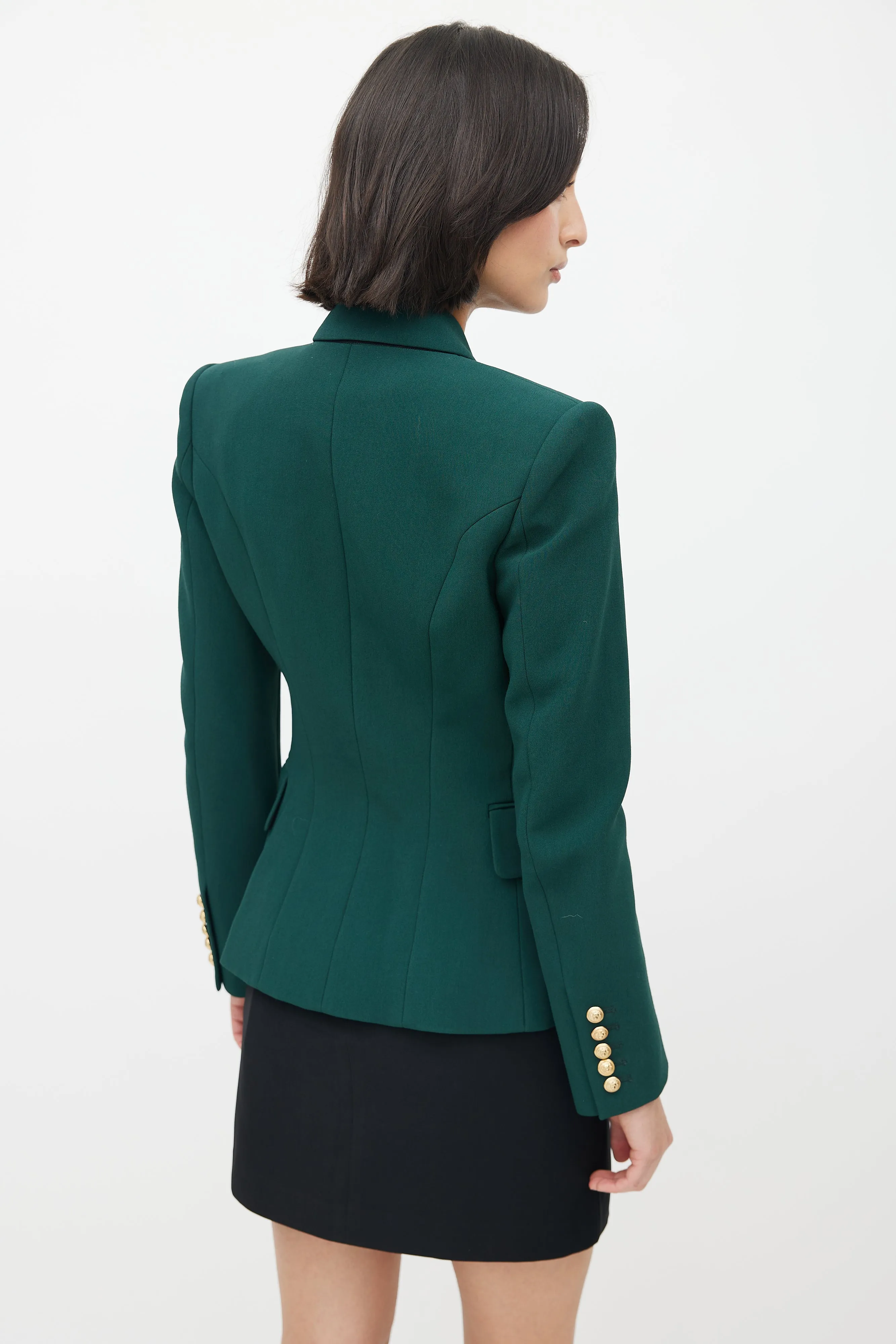 Green & Gold Double Breasted Blazer