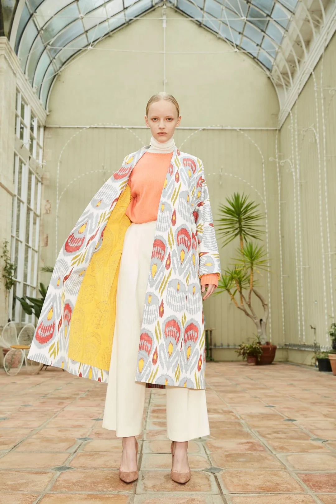 Handwoven Silk Ikat Chapan - Farnira - 'Beauty of Pure Light'