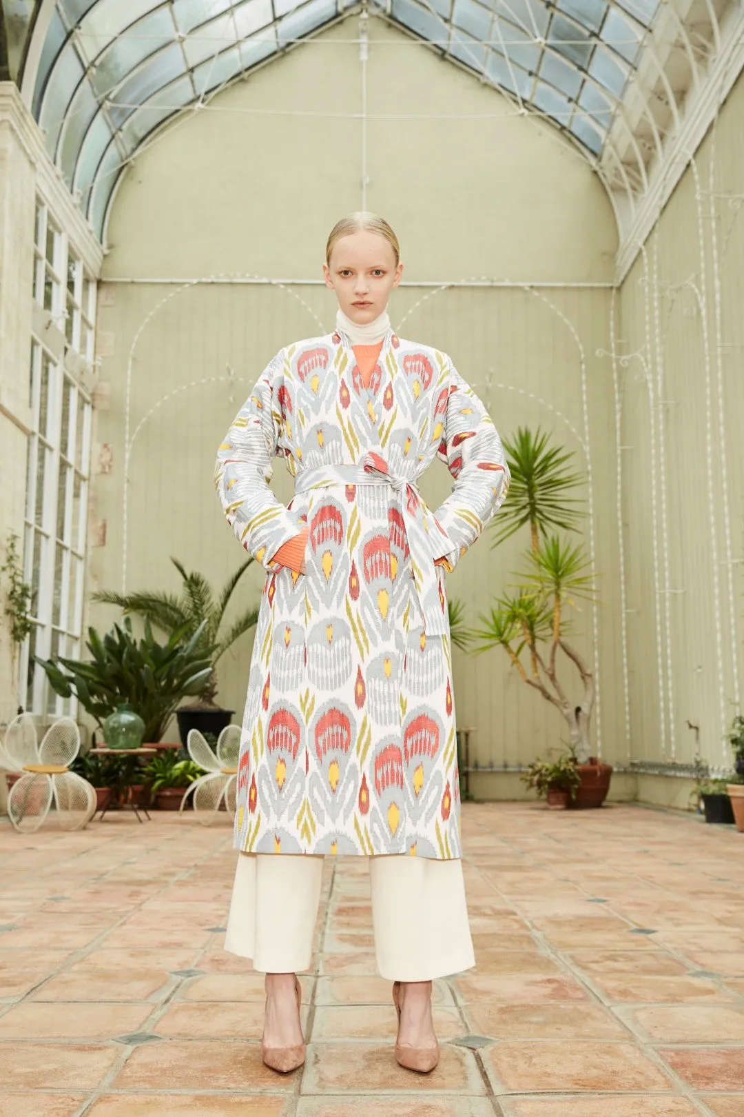 Handwoven Silk Ikat Chapan - Farnira - 'Beauty of Pure Light'
