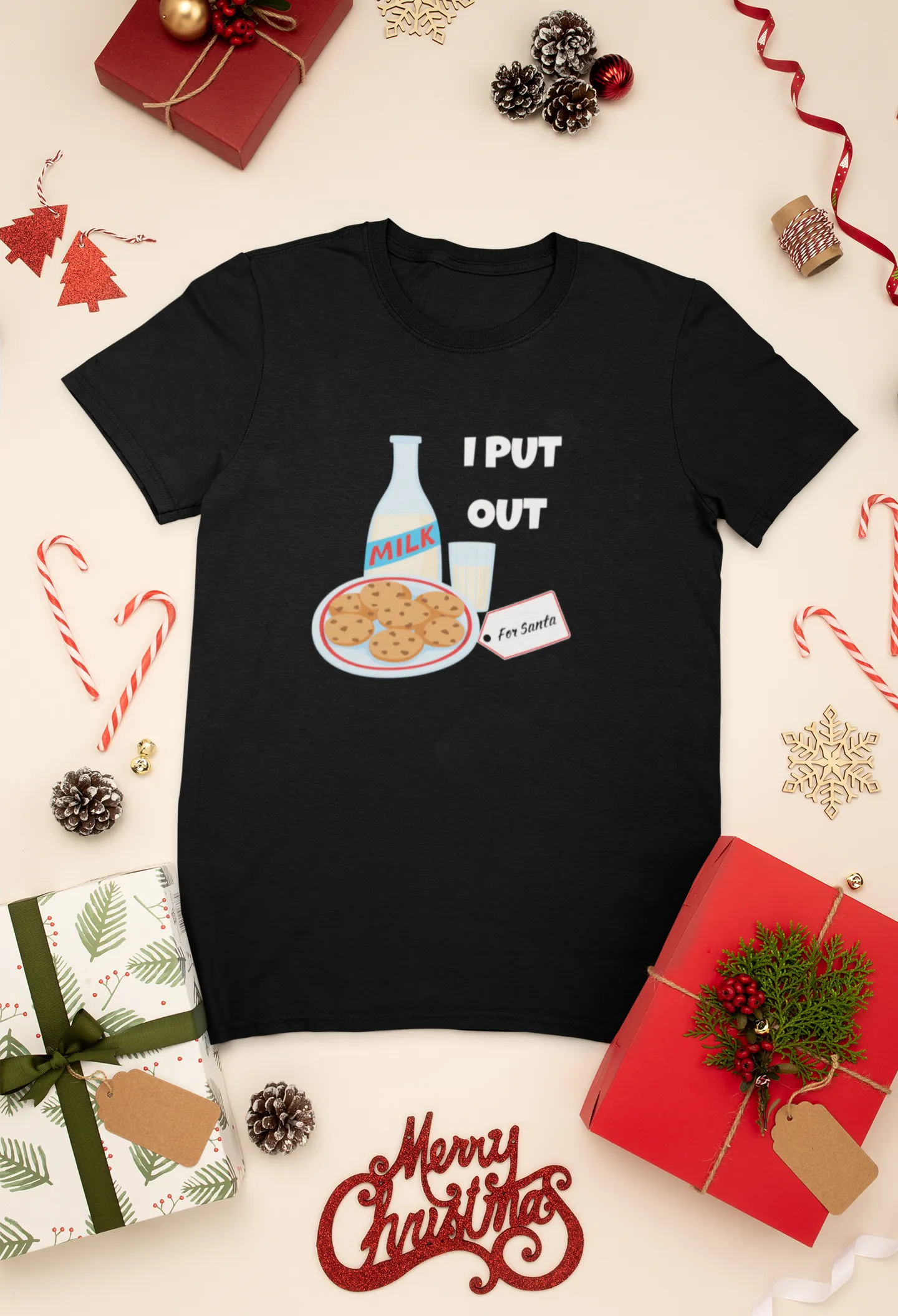I Put Out Milk and Cookies Shirt, Merry and Bright Shirt,Christmas Tree,Christmas Tshirt,Holiday Shirt,Christmas Shirt,Merry and Bright,Xmas