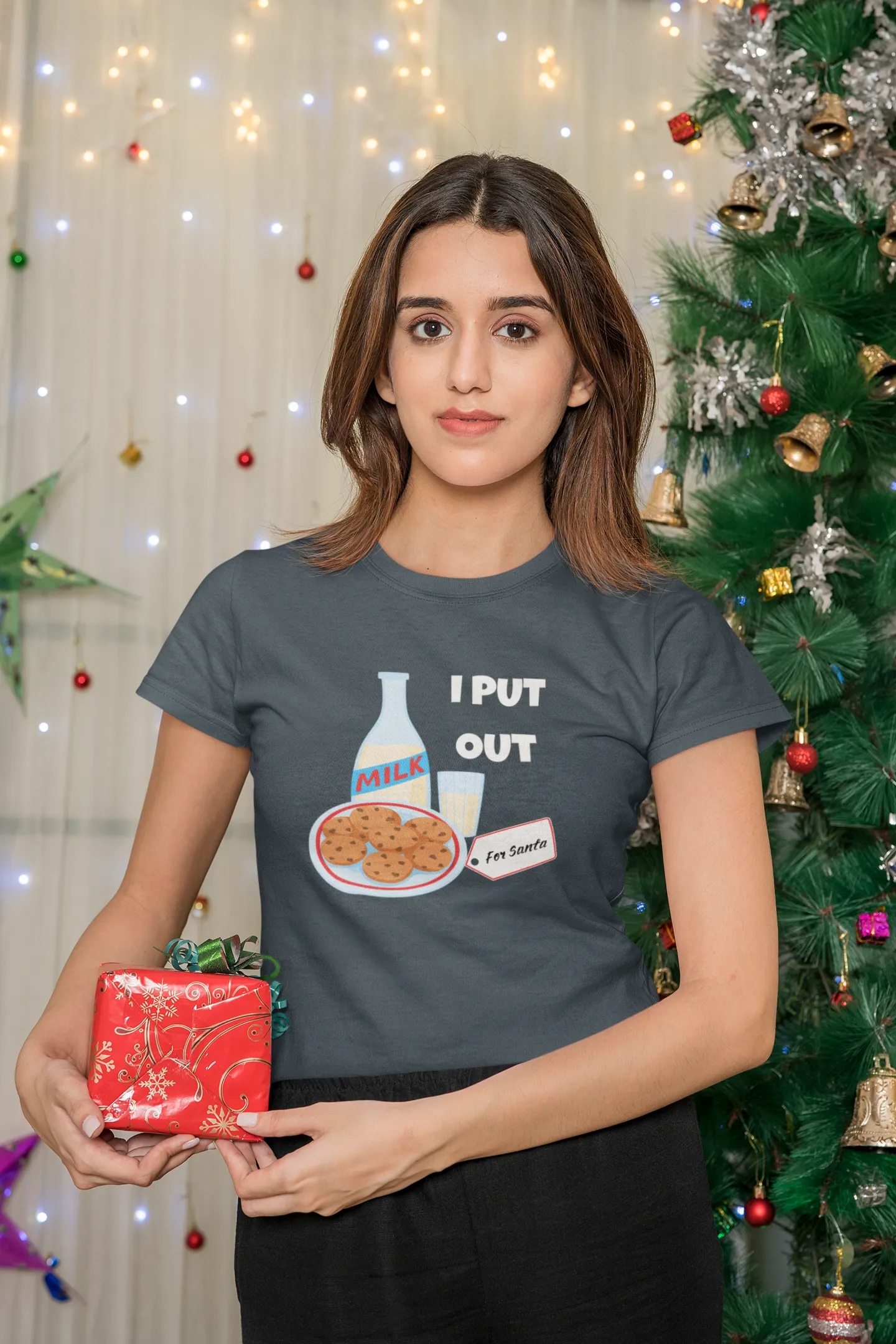 I Put Out Milk and Cookies Shirt, Merry and Bright Shirt,Christmas Tree,Christmas Tshirt,Holiday Shirt,Christmas Shirt,Merry and Bright,Xmas