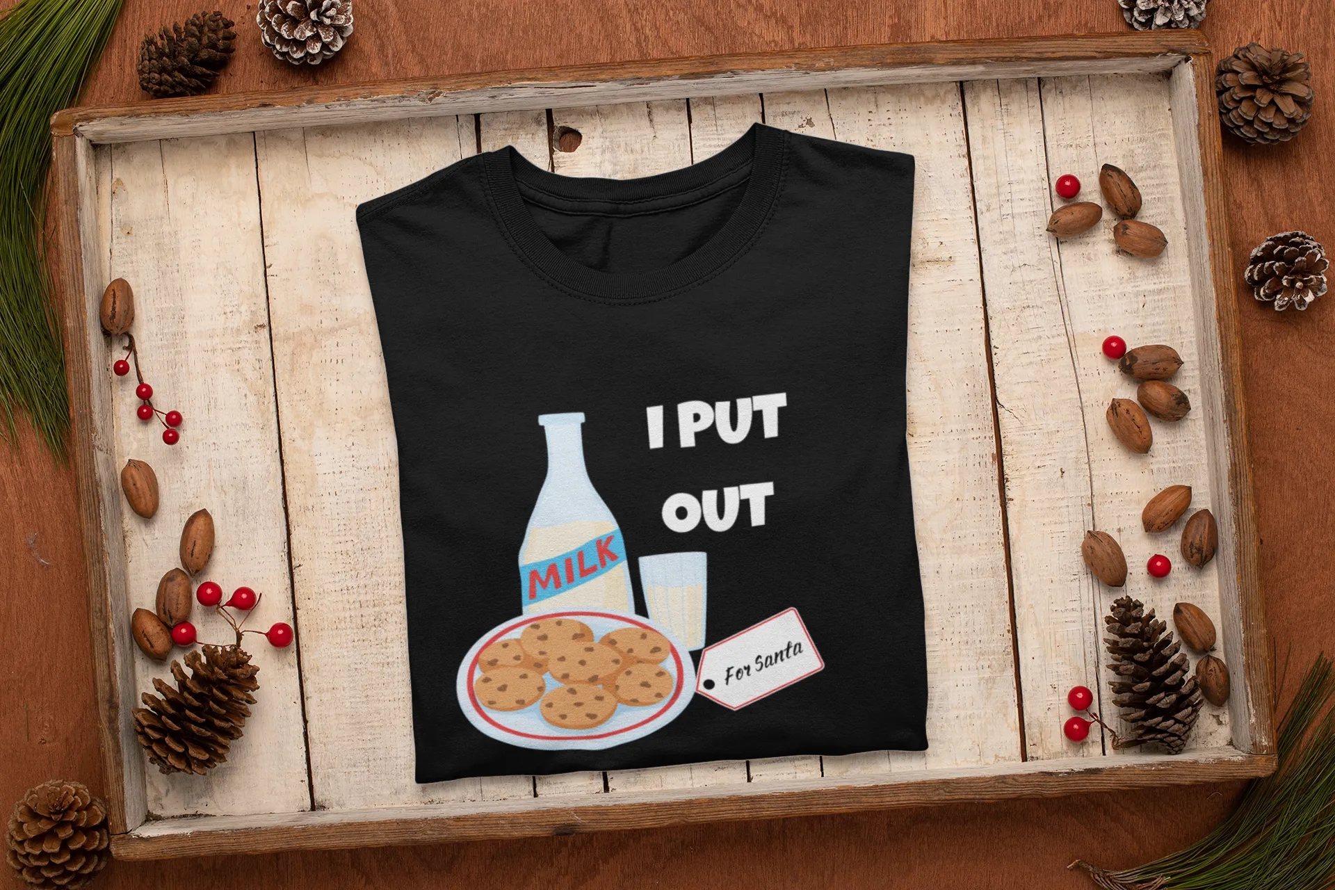 I Put Out Milk and Cookies Shirt, Merry and Bright Shirt,Christmas Tree,Christmas Tshirt,Holiday Shirt,Christmas Shirt,Merry and Bright,Xmas