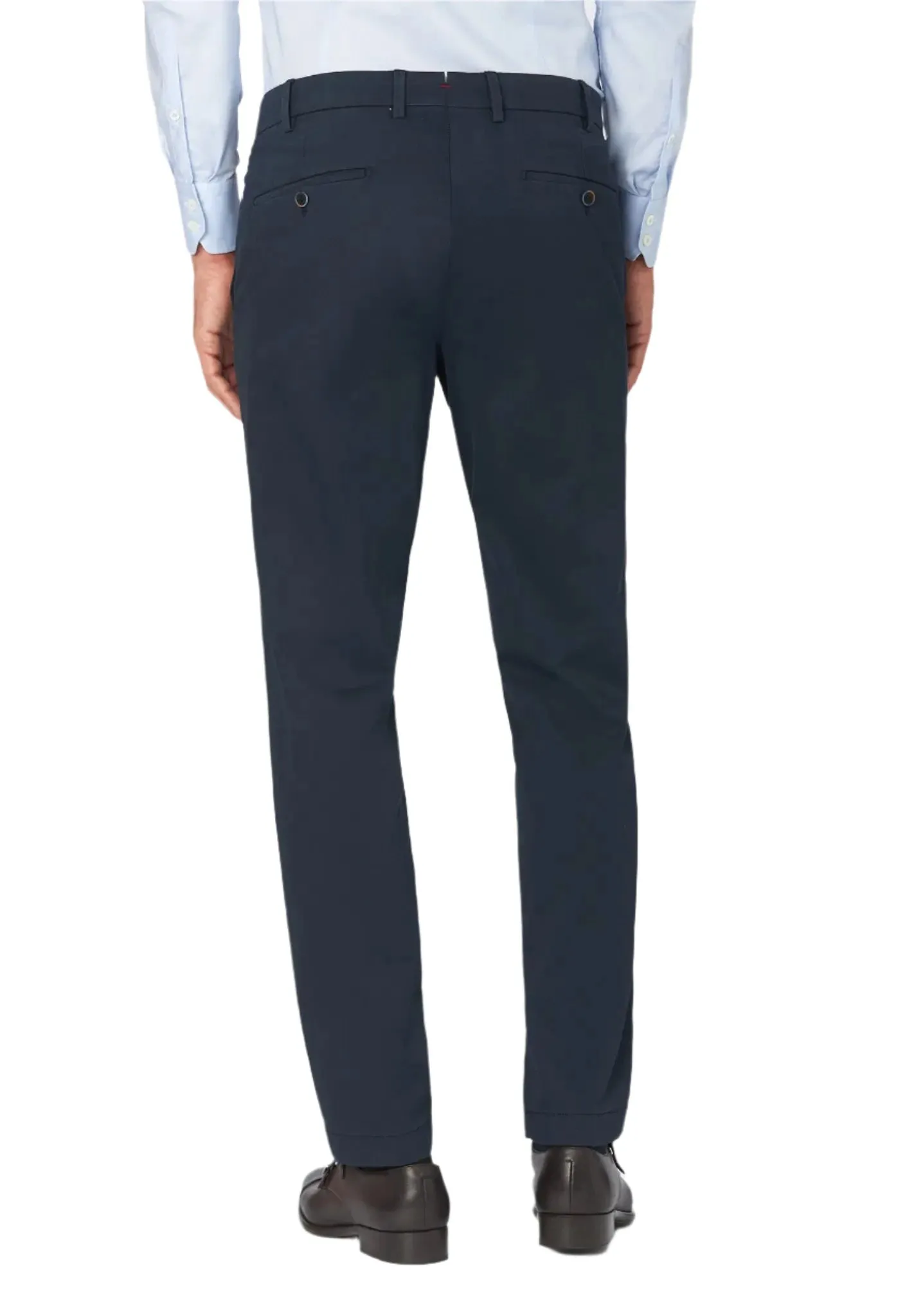 ID24785-Hiltl- Navy Tricotine Cotton Trouser