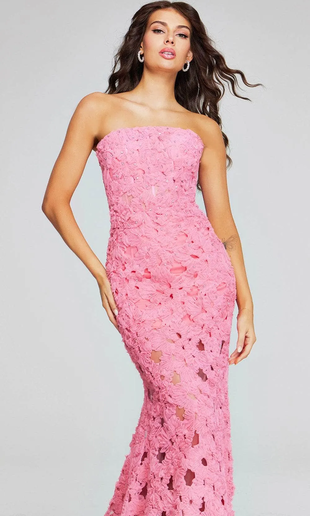 Jovani 40744 - Evening Gown in Floral Lace