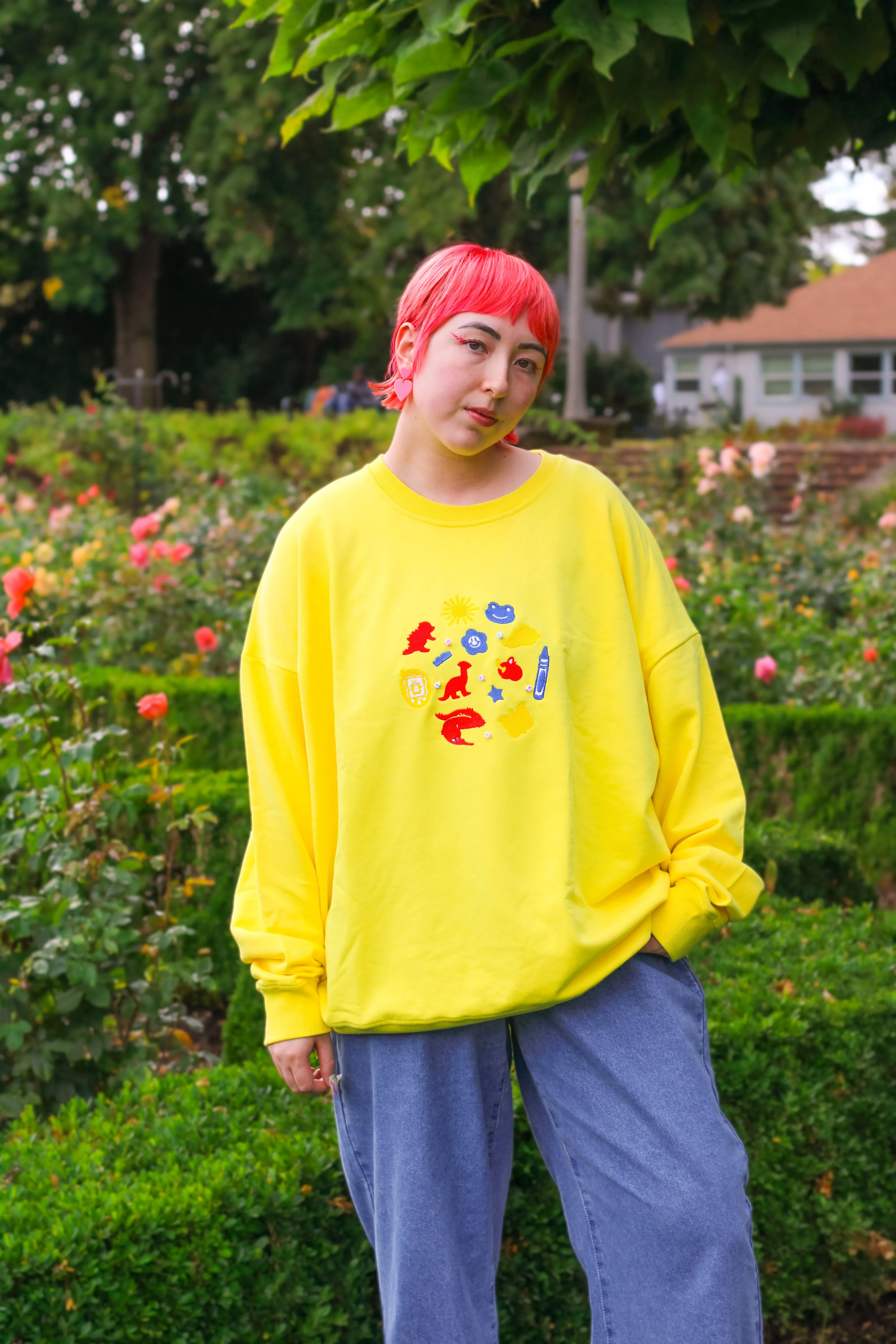 KIDCORE Embroidered Crew Neck Sweatshirt!