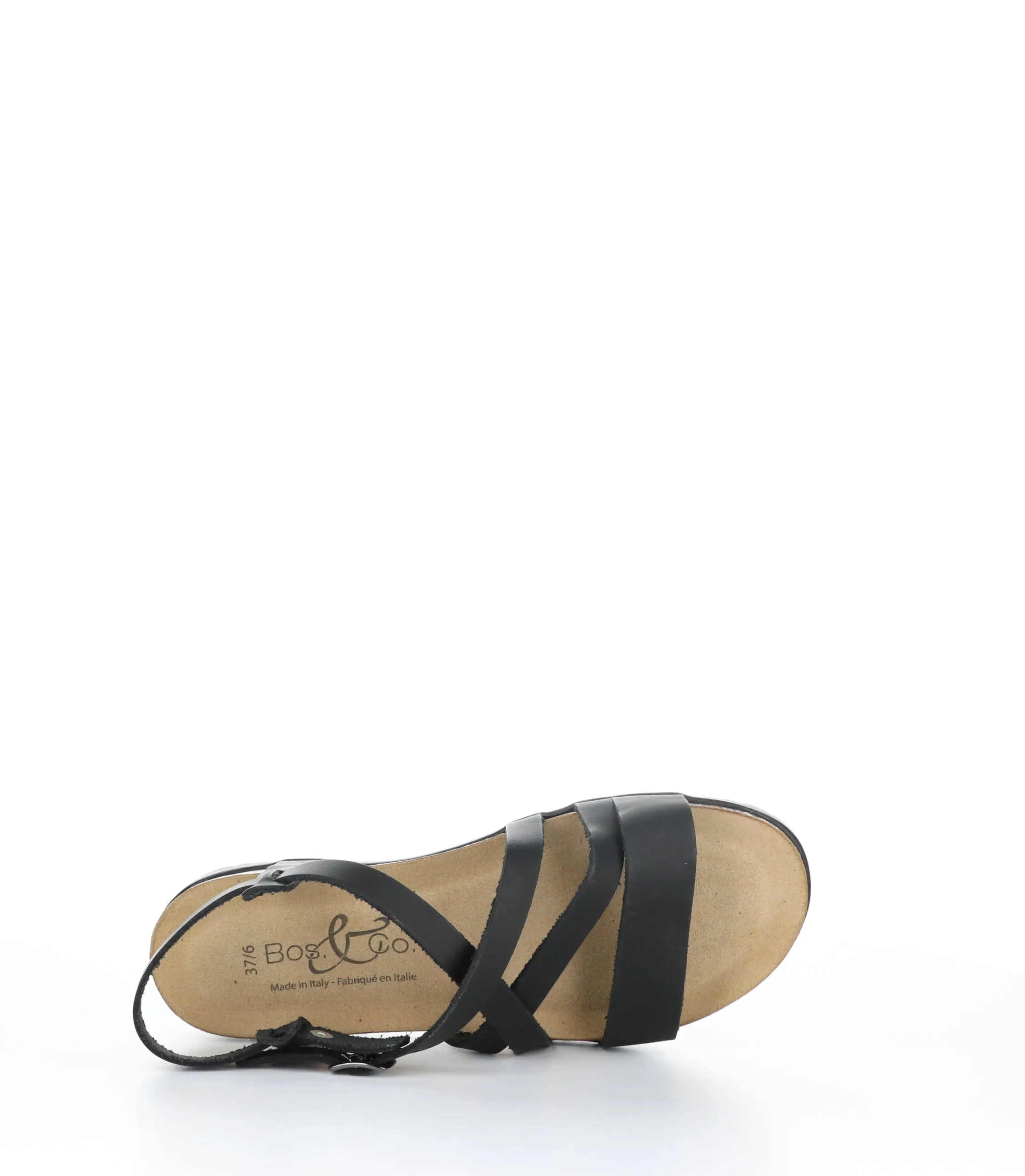 LAIN Black Round Toe Sandals