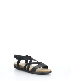 LAIN Black Round Toe Sandals