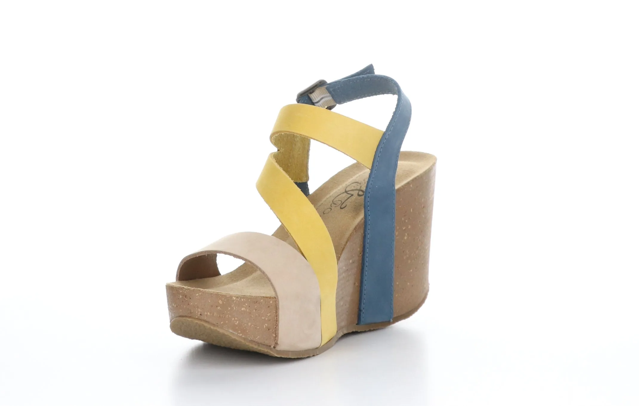 LAMAR Multi Yellow Buckle Sandals